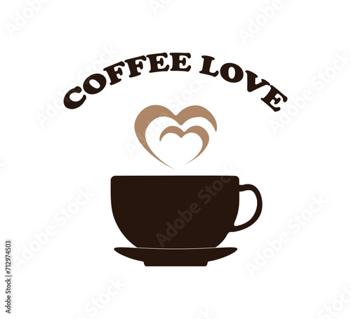 Coffee love slogan with coffe cup  vector design
