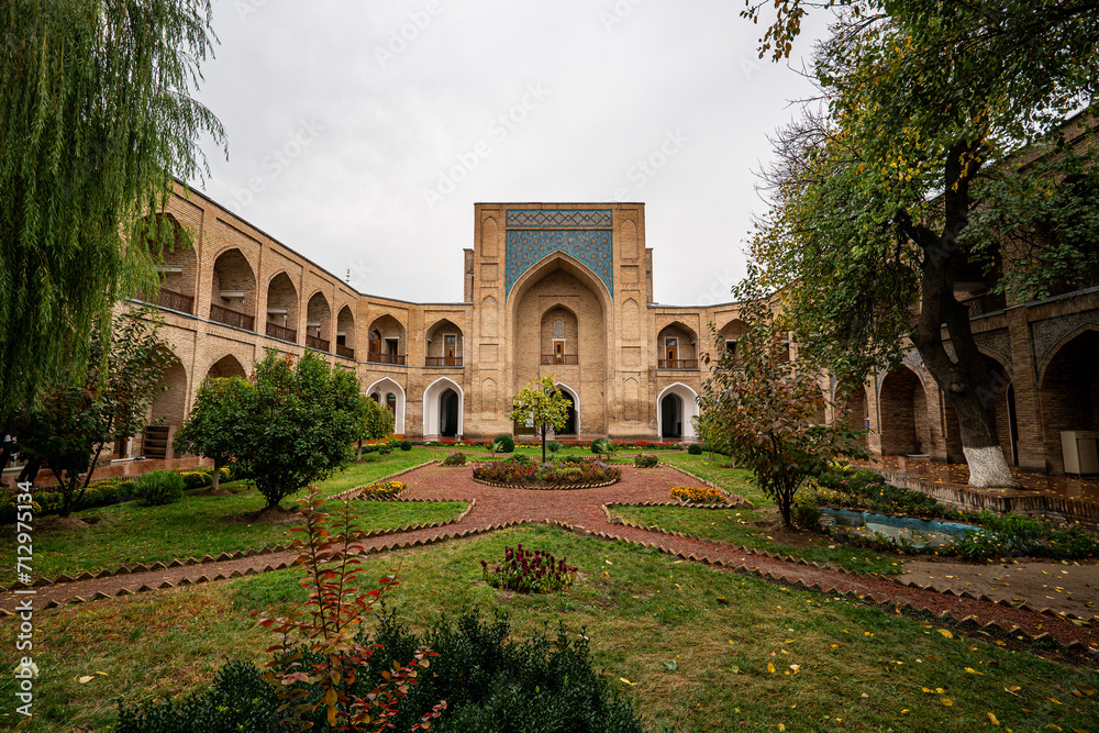 Atrium garden of Kukeldash Madrasah, higher theological college., Tashkent