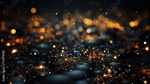 Shiny Black Glowing Particle Abstract Background
