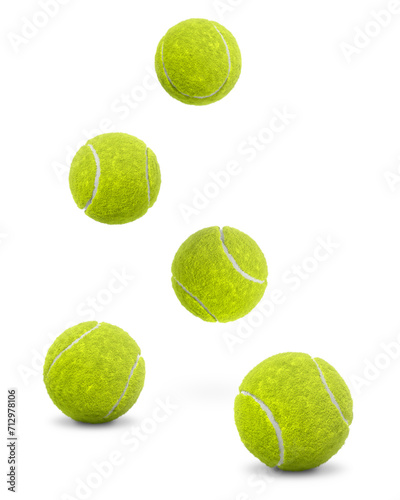 Falling Tennis ball, isolated on white background © Retouch man