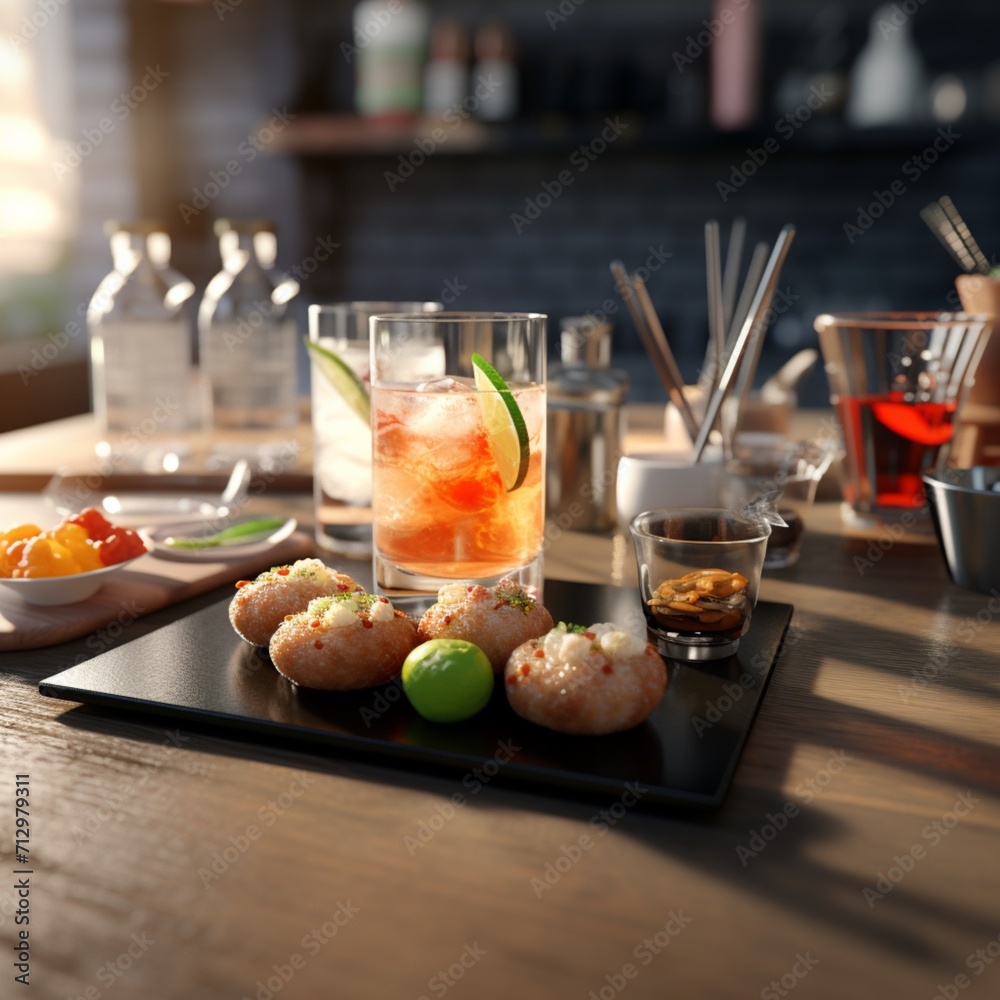 Finger food con drinks mixologist octane beautiful image Ai generated art Finger food con drinks mixologist octane beautiful image Ai generated art