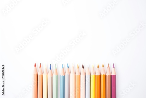 pencils arranged in a color gradient on a white background