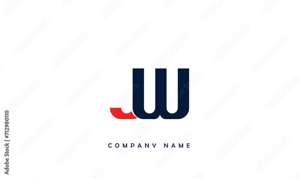JW, WJ, J, W Abstract Letters Logo Monogram