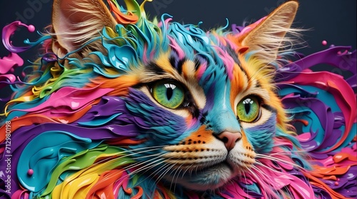 abstract cat art.