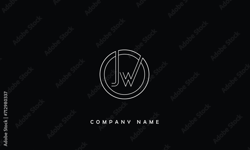 Obraz premium JW, WJ, J, W Abstract Letters Logo Monogram
