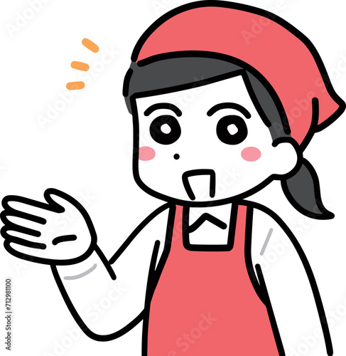 笑顔で紹介している女性レジスタッフ