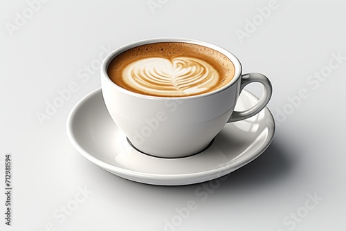 Coffee Cup in a Minimalist Design, on an isolated Minimalist White background, Generative AI