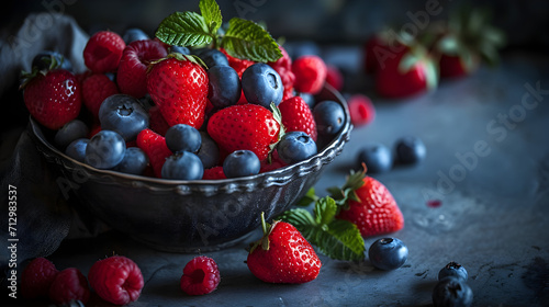 Summer Berry Bounty  A Medley of Fresh Berries in a Rustic Bowl  Food Photography 