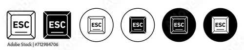 Esc vector icon set collection. Esc Outline flat Icon. photo