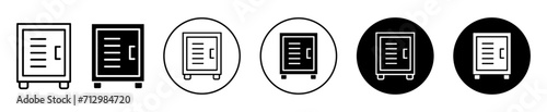 Locker vector icon set collection. Locker Outline flat Icon.