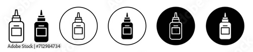 Nasal spray bottle vector icon set collection. Nasal spray bottle Outline flat Icon.