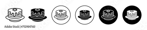 pancakes vector icon set collection. Pancakes Outline flat Icon.