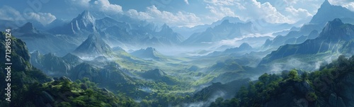 View of the mountains. Banner