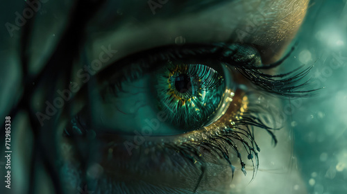 Emerald Mystery: Macro Close-Up of Green Eye