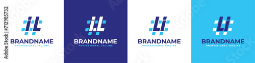 Letter IL and LI Hashtag Logo set, suitable for any business with IL or LI initials.