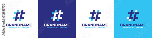 Letter FT and TF Hashtag Logo set, suitable for any business with TF or FT initials.