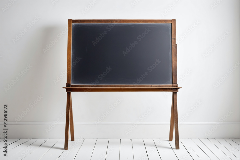Frontal view of a vintage chalkboard on a white background - Mockup