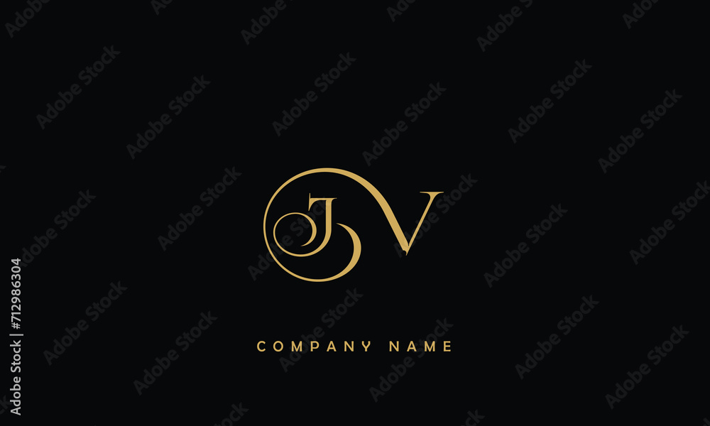 JV, VJ, J, V Abstract Letters Logo Monogram JV, VJ, J, V Abstract Letters Logo Monogram