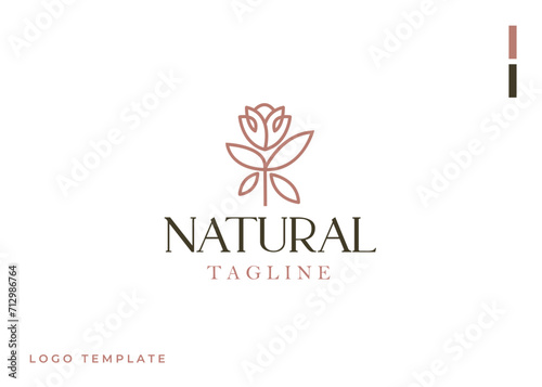 Rose Flower Logo Template. Universal creative premium symbol. Vector illustration. Creative Minimal design template. Symbol for Corporate Business Identity