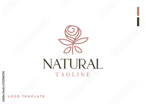 Rose Flower Logo Template. Universal creative premium symbol. Vector illustration. Creative Minimal design template. Symbol for Corporate Business Identity