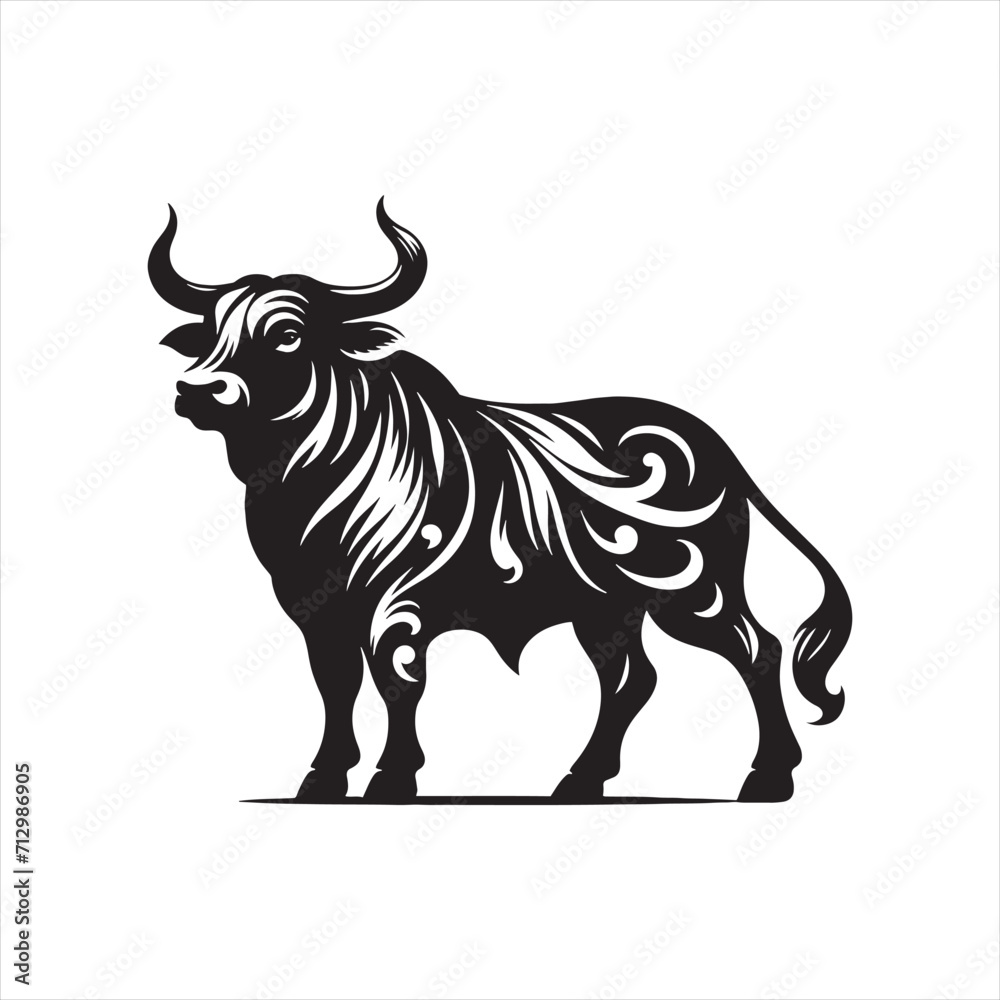 Dominance Defined: Bull Silhouette Series Illustrating the Assertive Presence of Bull Silhouette - Bull Illustration - Ox Vector
Dominance Defined: Bull Silhouette Series Illustrating the Assertive Presence of Bull Silhouette - Bull Illustration - Ox Vector