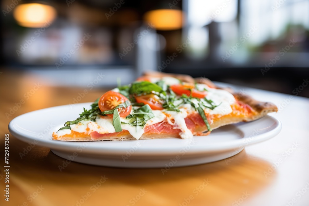 close-up of a margherita pizza slice folded new york-style close-up of a margherita pizza slice folded new york-style
