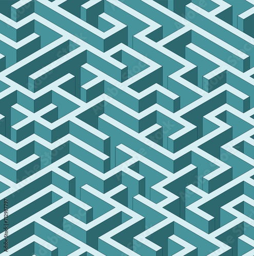 3d maze pattern. Vector illustrator. Maze abstract background with colorful labyrinth for mobile lock screen, poster or wallpaper