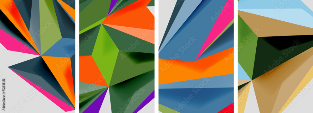 Triangle low poly mosaic posters. Vector illustration For Wallpaper, Banner, Background, Card, Book Illustration, landing page Triangle low poly mosaic posters. Vector illustration For Wallpaper, Banner, Background, Card, Book Illustration, landing page