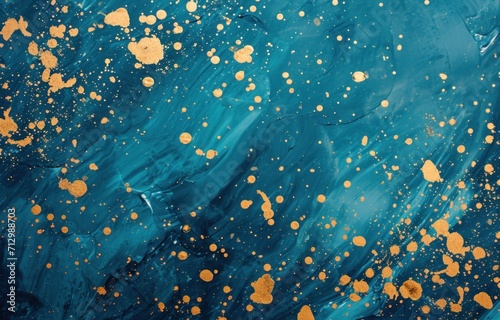 gold confetti and confetti on blue background christmas