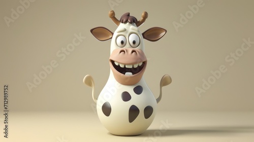 Funny milk cow cartoon character