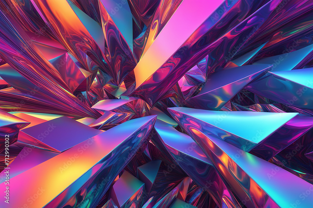 Fototapeta premium 3d abstract background with holographic color pallet