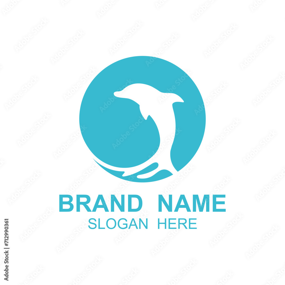 Dolphin logo vector with jumping position .This logo is suitable for travel company, diving or water adventure. Dolphin logo vector with jumping position .This logo is suitable for travel company, diving or water adventure.
