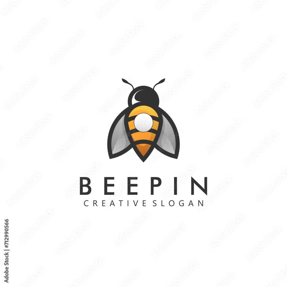 Bee And Pin Mascot Logo