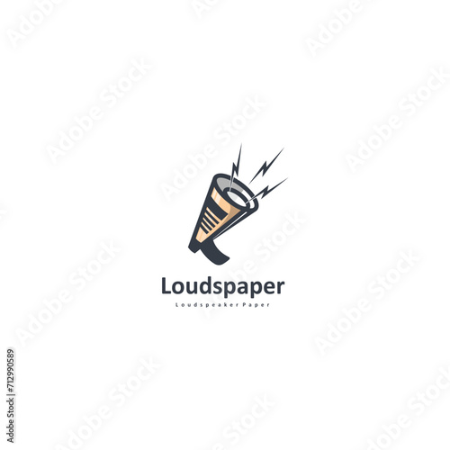 Loudspeakers And Paper Mascot Logo