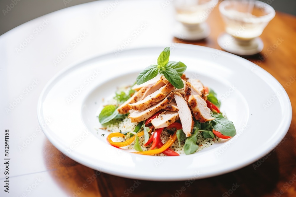 quinoa with grilled chicken and roasted peppers quinoa with grilled chicken and roasted peppers
