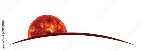 The red sun globe symbol.