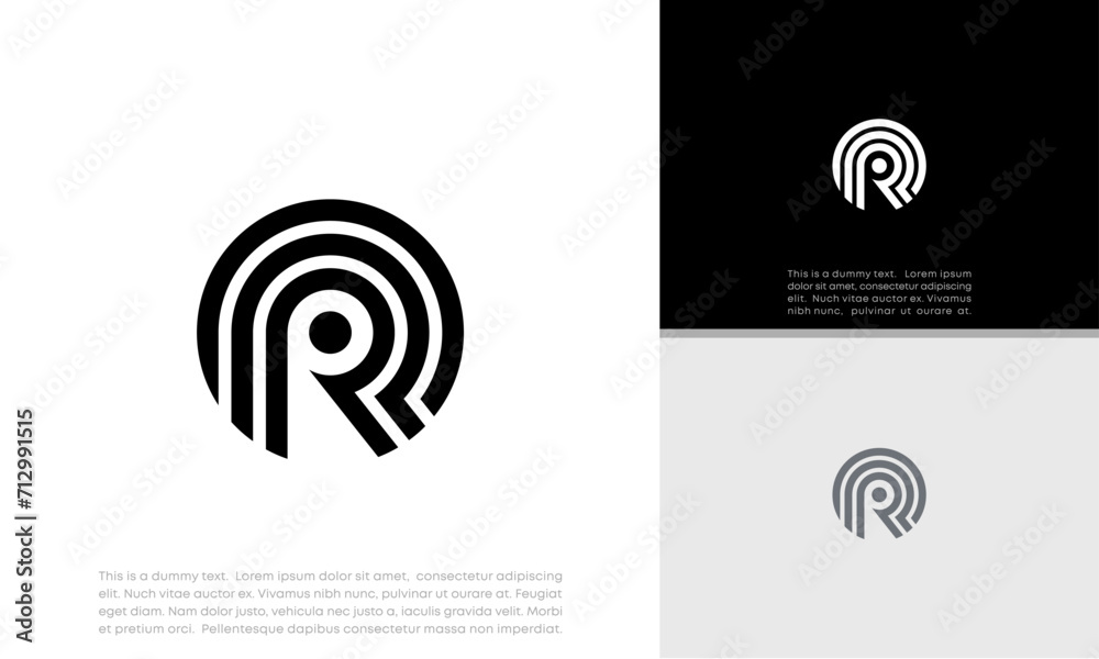 	
Initials R logo design. Initial Letter Logo. Innovative high tech logo template.	
