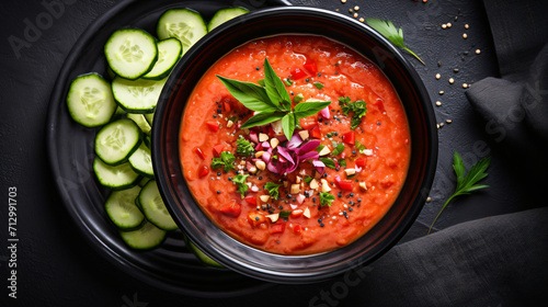 Traditional Spanish gazpacho soup