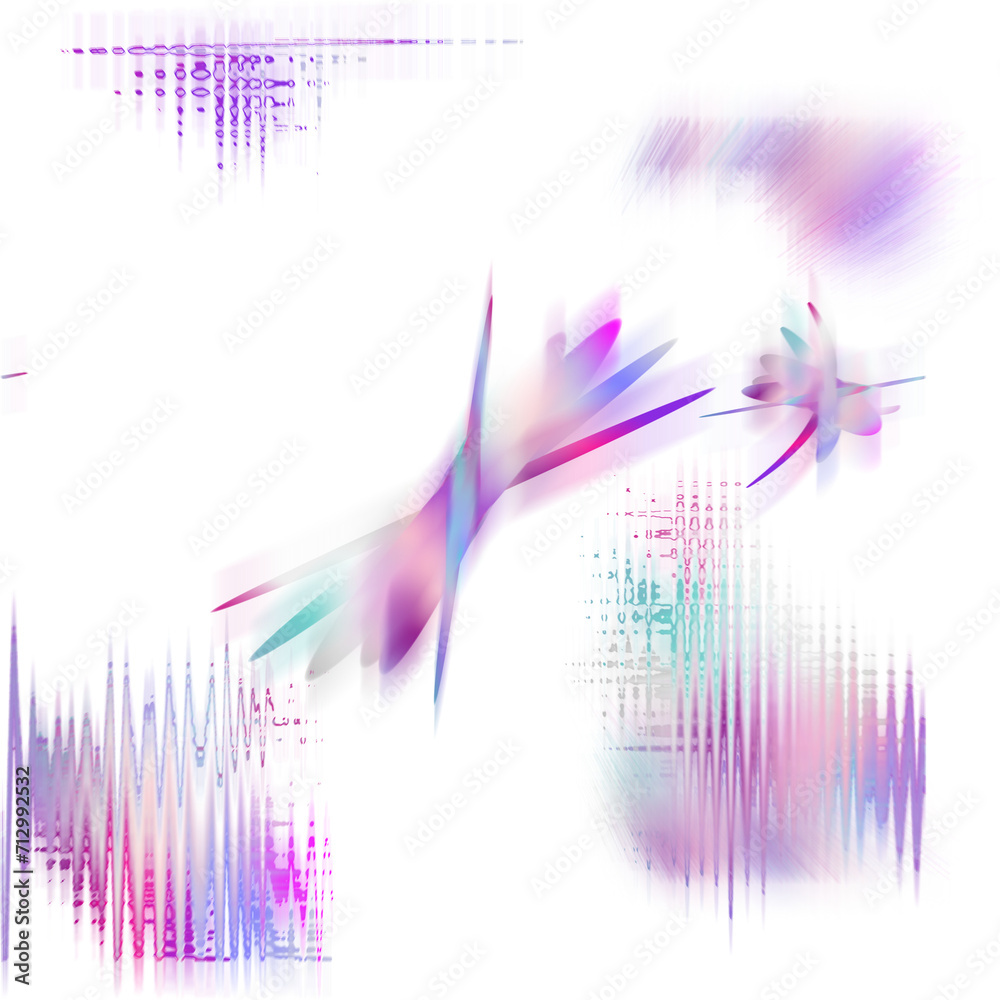 Obraz premium An abstract cut out transparent iridescent color streak blur design element.