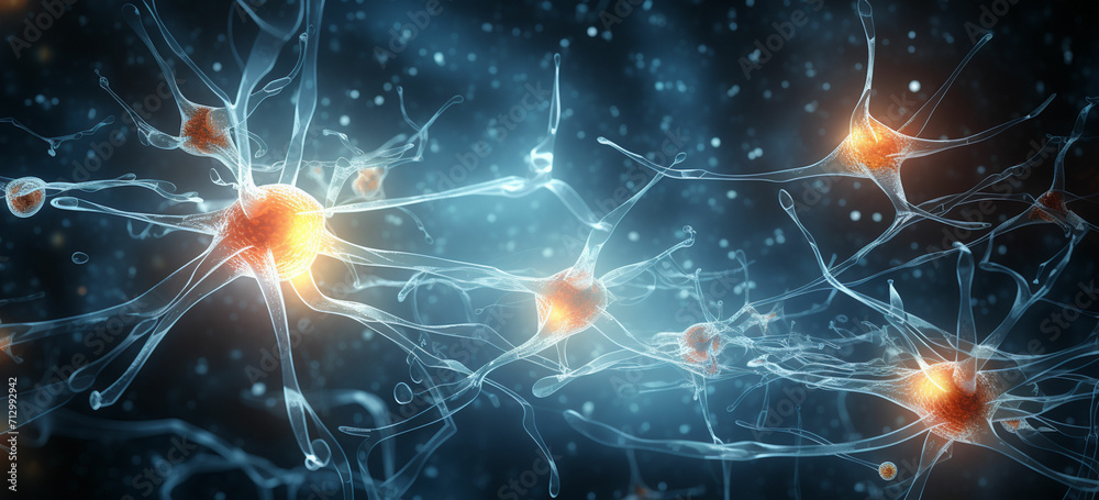 Synaptic transmission human nervous system. concept Synaptic transmission human nervous system. concept