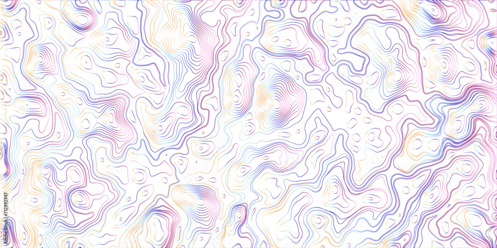 Colorful gradient topographic contour line isolated on transparent background. Modern design with White background with topographic wavy Patte. Line topography map contour background, Vector. Colorful gradient topographic contour line isolated on transparent background. Modern design with White background with topographic wavy Patte. Line topography map contour background, Vector.
