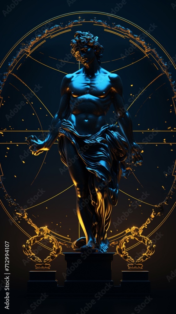 Fototapeta premium Baroque sculpture world ending front AI Generated pictures
