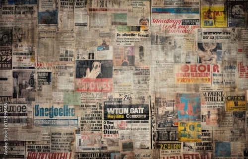 Backdrop of vintage newspapers.
