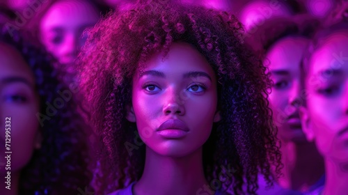 black girl neon girl portrait