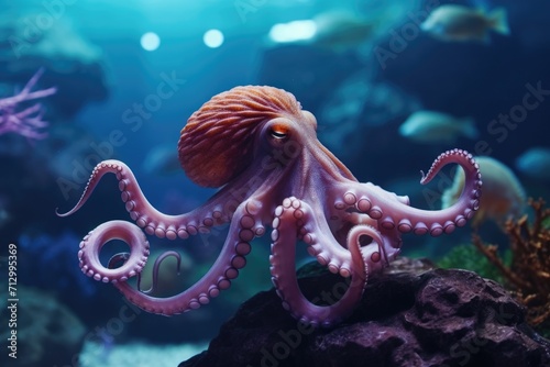 sea background Octopus in the ocean