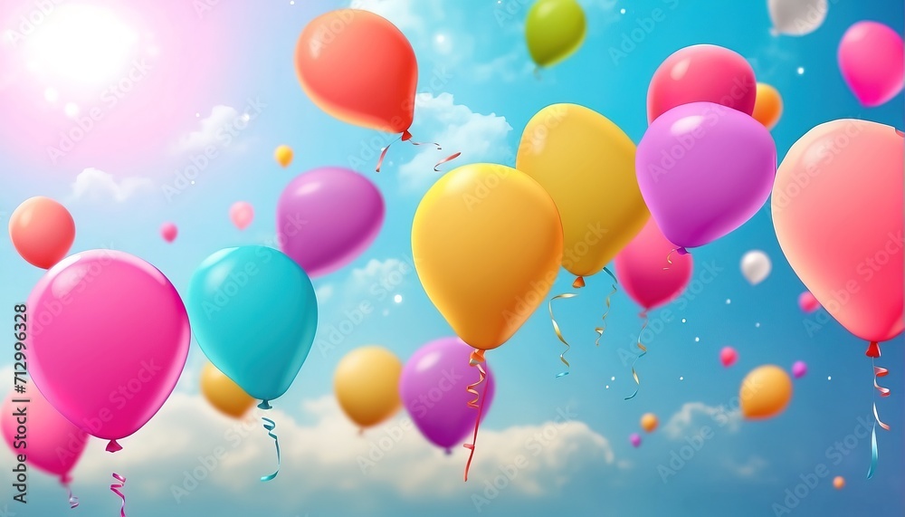 Colorful balloons on sky background Colorful balloons on sky background