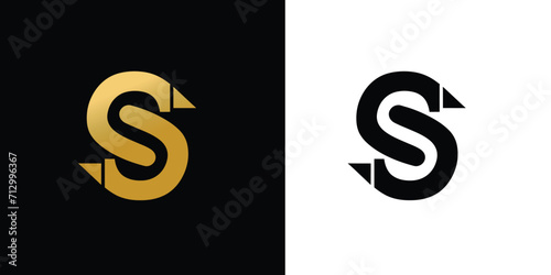 letter S trade marketing logo design vector. company, corporate, business, finance symbol icon.