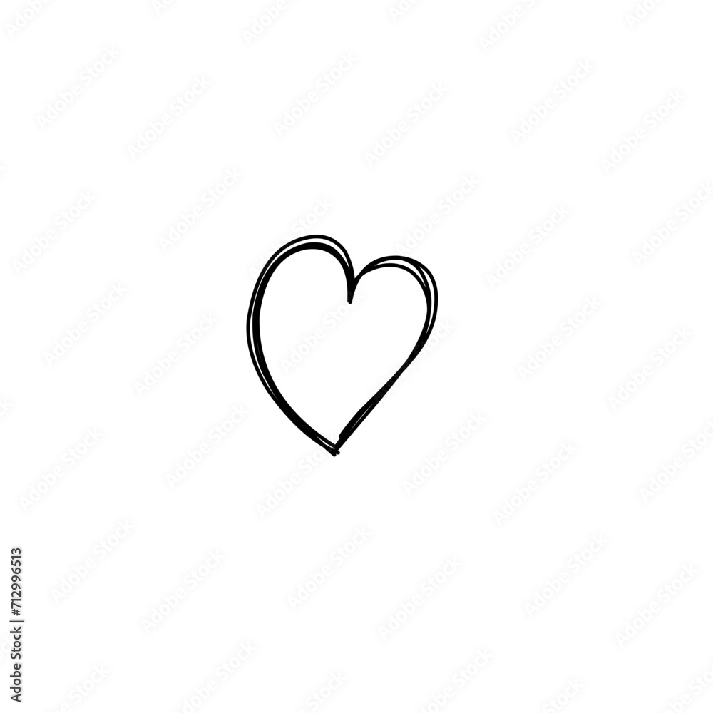 Hand drawn hearts. Hand drawn love symbol