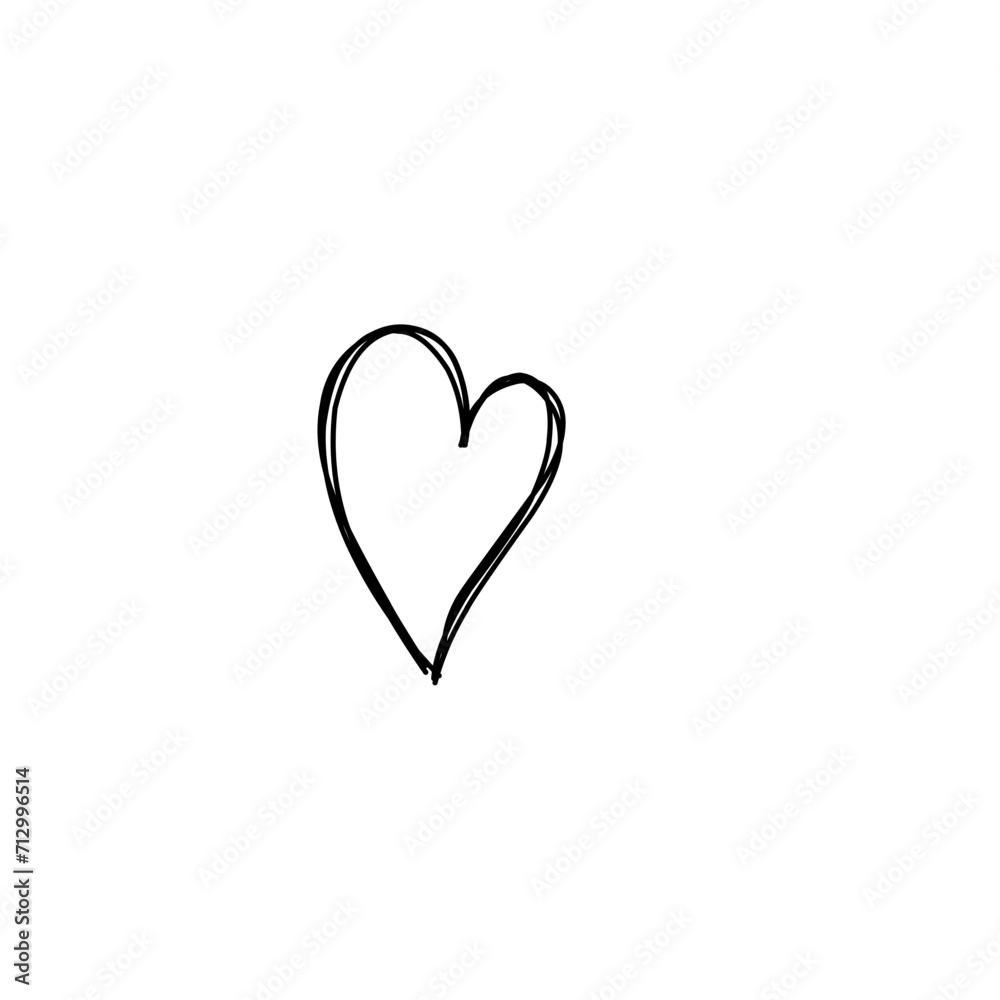 Hand drawn hearts. Hand drawn love symbol