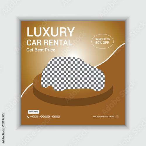 Car rental promotion social media post design.